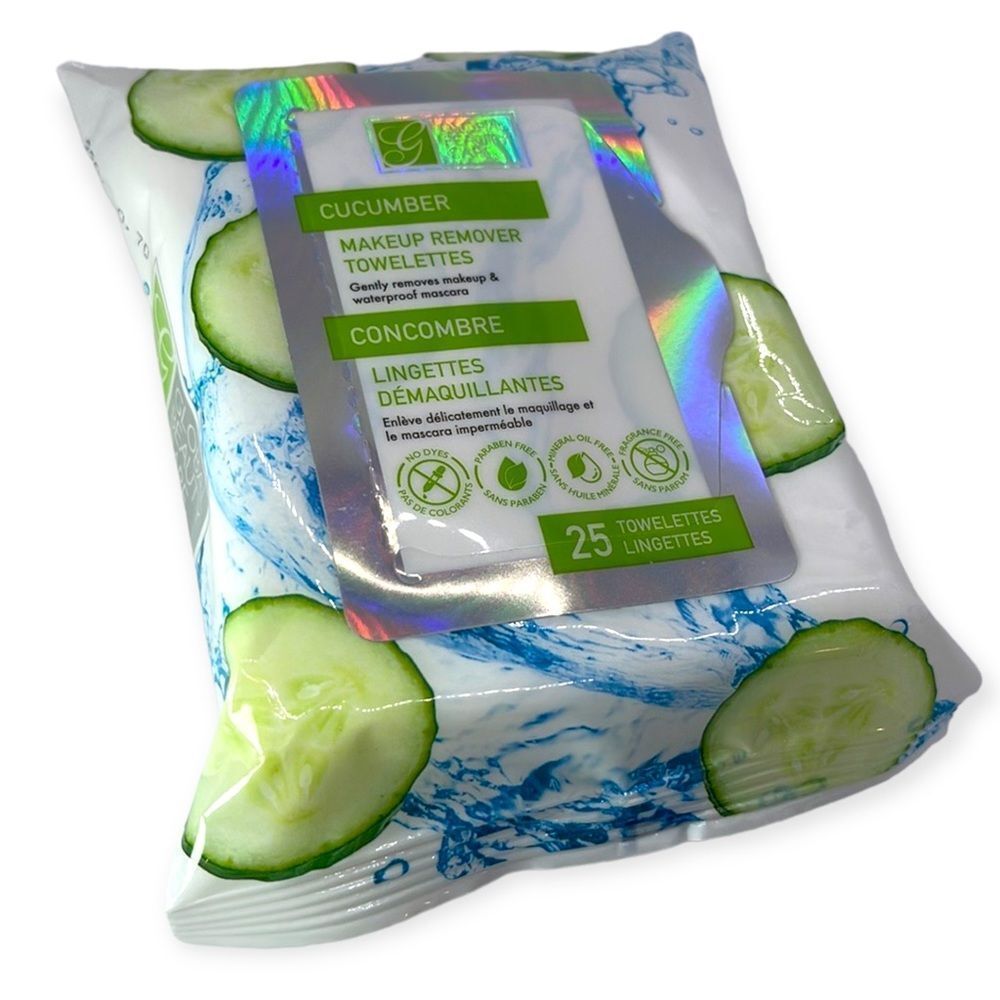 NWT Global Beauty Care CUCUMBER Makeup Remover Towelettes - 25 qty